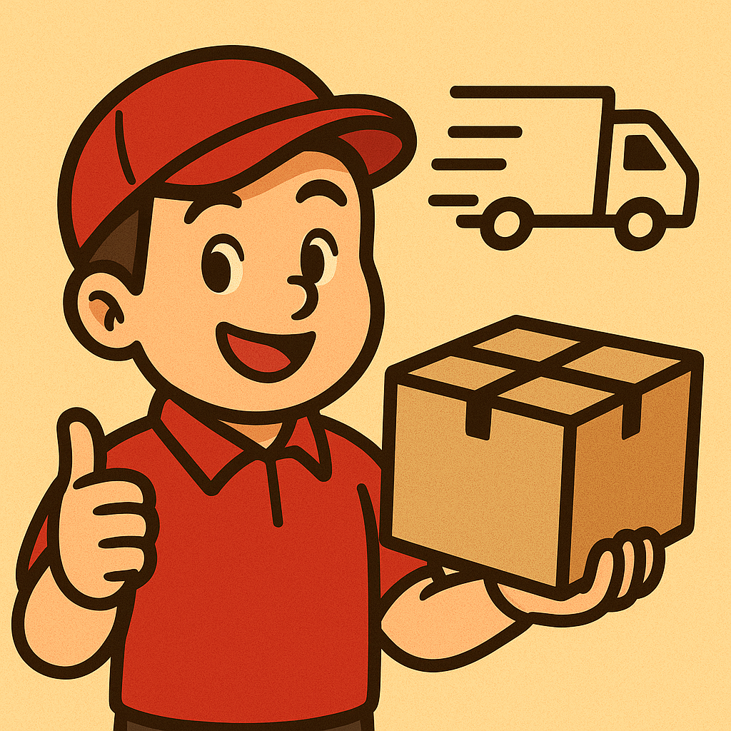 delivery driver holding food in hand